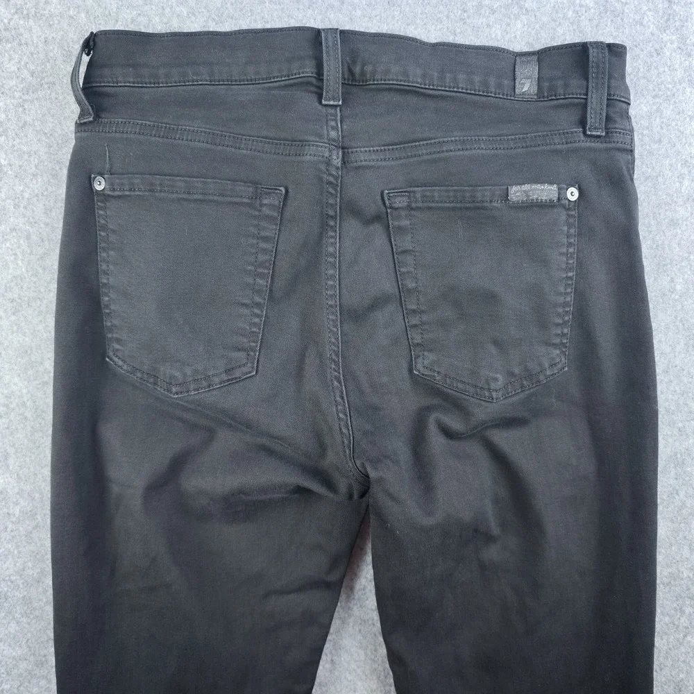 7 For All Mankind Slim Trouser Jeans Women's 29 Black Flare Stretch Denim 30x33